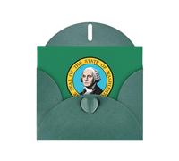 ENRPTY Cartes de remerciement en papier nacré avec enveloppes et autocollants Motif drapeau de Washington