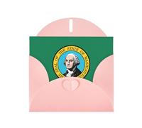 ENRPTY Cartes de remerciement en papier nacré avec enveloppes et autocollants Motif drapeau de Washington