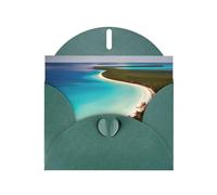 ENRPTY Cartes de remerciement en papier nacré imprimé île de Cuba avec enveloppes et autocollants pour vœux de vacances