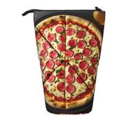 ENRPTY Grande trousse à crayons télescopique avec impression pizza - Grande capacité - Sac de maquillage pour fournitures de bureau