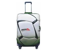 ENRPTY Housse de valise blanche avec imprimé ballon de football - Housses décoratives lavables - Accessoires de bagages de voyage, noir, Small
