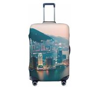 ENRPTY Housse de valise décorative lavable Hong Kong - Accessoires pour bagages de voyage, noir, X-Large