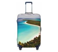 ENRPTY Housse de valise imprimée île de Cuba Decoraitve - Housse lavable - Accessoires pour bagages de voyage, Noir/blanc, Large