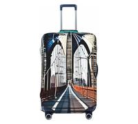 ENRPTY Housse de valise lavable avec impression pont de Brooklyn, Noir/blanc, Small