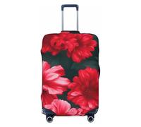 ENRPTY Housse de valise lavable avec imprimé fleurs rouges et roses, noir, Medium