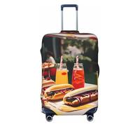 ENRPTY Housse de valise lavable avec imprimé Hot Dogs et limonade, noir, X-Large