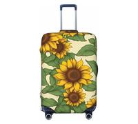 ENRPTY Housse de valise lavable avec imprimé tournesol, noir, Medium
