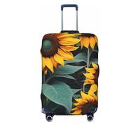 ENRPTY Housse de valise lavable avec imprimé tournesols sauvages, noir, Small
