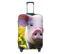 ENRPTY Housse de valise lavable avec motif cochon et fleurs de viol, noir, Medium