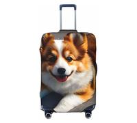 ENRPTY Housse de valise lavable avec motif corgi Butt Marron, noir, Large