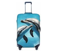 ENRPTY Housse de valise lavable avec motif dauphins amoureux, noir, X-Large