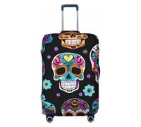 ENRPTY Housse de valise lavable avec motif tête de mort en sucre, noir, Large