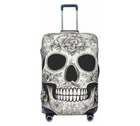 ENRPTY Housse de valise lavable avec motif tête de mort mexicaine, noir, Small