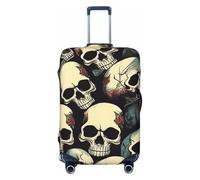 ENRPTY Housse de valise lavable avec motif tête de mort squelette, noir, Small