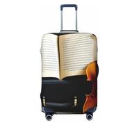 ENRPTY Housse de valise lavable avec violon et livre - Accessoires de bagage de voyage, Noir/blanc, X-Large