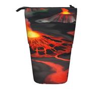 ENRPTY Kilauea Trousse à crayons télescopique avec imprimé volcans, grande capacité, sac de rangement pour fournitures de bureau