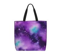 ENRPTY Magic Galaxy Sky Purple Print Sac à bandoulière décontracté Sac à main Sac à main Extérieur Vacances Weekender Voyage Shopping, Noir, Taille unique