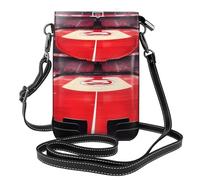 ENRPTY Petit sac à main en cuir pour téléphone portable avec imprimé arènes de basket-ball, sac à bandoulière réglable pour femme, noir, taille unique