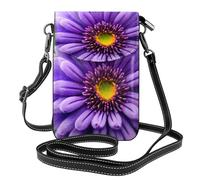 ENRPTY Petit sac à main en cuir pour téléphone portable avec imprimé fleur de lavande violette réglable pour femme