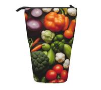 ENRPTY Présentation de divers sacs à crayons télescopiques avec impression de légumes - Grande capacité - Sac de maquillage pour fournitures de bureau