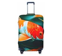 ENRPTY Pretty Koi Fish Housse de valise lavable Motif poissons koï Accessoires de bagage, noir, Medium