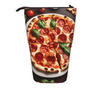 ENRPTY Sac à crayons télescopique avec impression de pizza - Grande capacité - Sac de maquillage pour fournitures de bureau