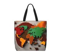 ENRPTY Sac à main décontracté avec imprimé carte du monde en forme d'épices pour l'extérieur, vacances, week-end, voyage, shopping