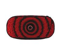 ENRPTY Sac de rangement cosmétique portable avec compartiments à fermeture éclair Motif vortex de fleurs rouges