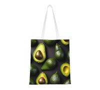 ENRPTY Sac fourre-tout réutilisable en toile avec motif avocat et fruits pour un usage quotidien, le shopping, les voyages