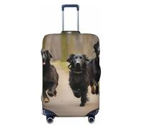 ENRPTY Trotting Housse de valise plate revêtue de pattes de Retrievers Housse lavable Accessoires de bagages de voyage, noir, Medium