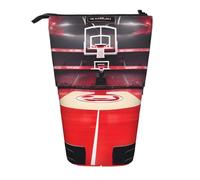 ENRPTY Trousse à crayons télescopique avec impression d'arènes de basket-ball, grande capacité, sac de rangement pour fournitures de bureau