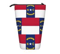 ENRPTY Trousse à crayons télescopique avec imprimé drapeau de la Caroline du Nord - Grande capacité