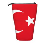 ENRPTY Trousse à crayons télescopique avec imprimé drapeau de la Turquie - Grande capacité - Trousse de maquillage pour fournitures de bureau