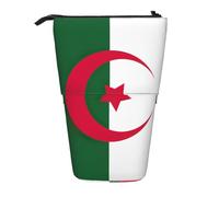ENRPTY Trousse à crayons télescopique avec imprimé drapeau de l'Algérie - Grande capacité - Trousse de maquillage pour fournitures de bureau