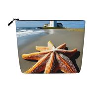 ENRPTY Trousse de maquillage pour femme avec imprimé phare et étoile de mer, pochette de rangement de voyage grande capacité