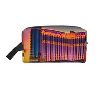 ENRPTY Trousse de toilette de voyage avec fermeture éclair - Motif coucher de soleil de Las Vegas - Pour homme et femme