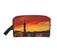 ENRPTY Trousse de toilette de voyage avec fermeture éclair - Motif coucher de soleil de Las Vegas - Pour homme et femme