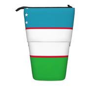 ENRPTY Trousse télescopique avec drapeau de la République d'Ouzbékistan - Grande capacité - Rangement pop-up - Trousse de maquillage pour fournitures de bureau