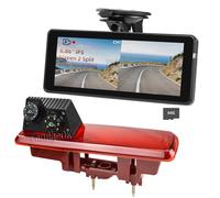 EnruigeOK Caméra de recul à double objectif pour Renault Trafic Van 2014 - Avec DVR 2 écrans divisés - Kit moniteur d'enregistrement en boucle