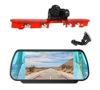EnruigeOK Caméra de recul automobile à double objectif sur feu stop,Full HD 1080P,pour fourgon Citroën Jumpy,Peugeot Expert (2016-Présent),avec moniteur rétroviseur 7 pouces (verre anti-éblouissement)