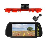 EnruigeOK Caméra de recul Double Objectif feu Stop Automobile Full HD 1080P pour Utilitaires Citroën Jumpy,Peugeot Expert (2016 à aujourd’Hui),avec Moniteur rétroviseur de 7 Pouces (Kit n°139)