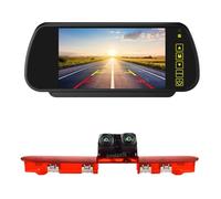 EnruigeOK Caméra de recul Double Objectif feu Stop Full HD 1080P pour Fourgon Citroën Jumpy,Peugeot Expert (2016 à présent),avec Moniteur rétroviseur 7 Pouces (Montage à Clipser)
