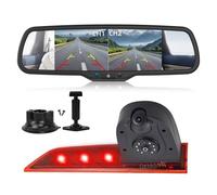 EnruigeOK Caméra de recul HD à double objectif avec écran de 17,8 cm et 2 moniteurs divisés pour Ford Transit Custom (mai 2016-présent) Van (kit de support à ventouse)