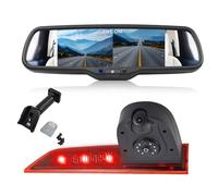 EnruigeOK Caméra de recul HD à Double Objectif avec écran de 17,8 cm et 2 moniteurs divisés pour Ford Transit Custom (mai 2016-présent) Van (Kit de Support n° 1)