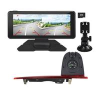 EnruigeOK Caméra de recul HD à double objectif pour Ford Transit Custom (2012-2015) Van avec DVR de 17,86 cm 2 Split Loop moniteur d'enregistrement (pas de bande lumineuse LED)