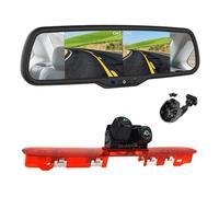 EnruigeOK Caméra de recul HD à double objectif pour Peugeot Expert, Citroen Jumpy, Toyota ProAce (2016-aujourd'hui) Van avec kit de moniteur de rétroviseur à écran divisé de 17,7 cm (kit de support