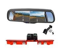 EnruigeOK Caméra de recul HD à double objectif pour Peugeot Expert, Citroen Jumpy, Toyota ProAce (2016-aujourd'hui) Van avec kit de moniteur de rétroviseur à écran divisé de 17,8 cm (kit de support #1