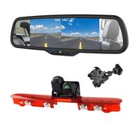 EnruigeOK Caméra de recul HD à double objectif pour Peugeot Expert, Citroen Jumpy, Toyota ProAce (2016-aujourd'hui) Van avec kit de moniteur de rétroviseur à écran divisé de 17,7 cm (kit de support