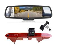 EnruigeOK Caméra de recul HD pour feu de freinage de voiture pour Citroen Berlingo Peugeot Partner Vauxhall Combo E Toyota ProAce City avec moniteur de rétroviseur de 17,4 cm (# 1 Kit de support)