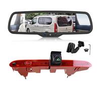 EnruigeOK Caméra de recul HD pour feu de stop de voiture pour Citroen Berlingo Peugeot Partner Vauxhall Combo E Toyota ProAce City avec moniteur de rétroviseur de 17,4 cm (# kit de support 12)